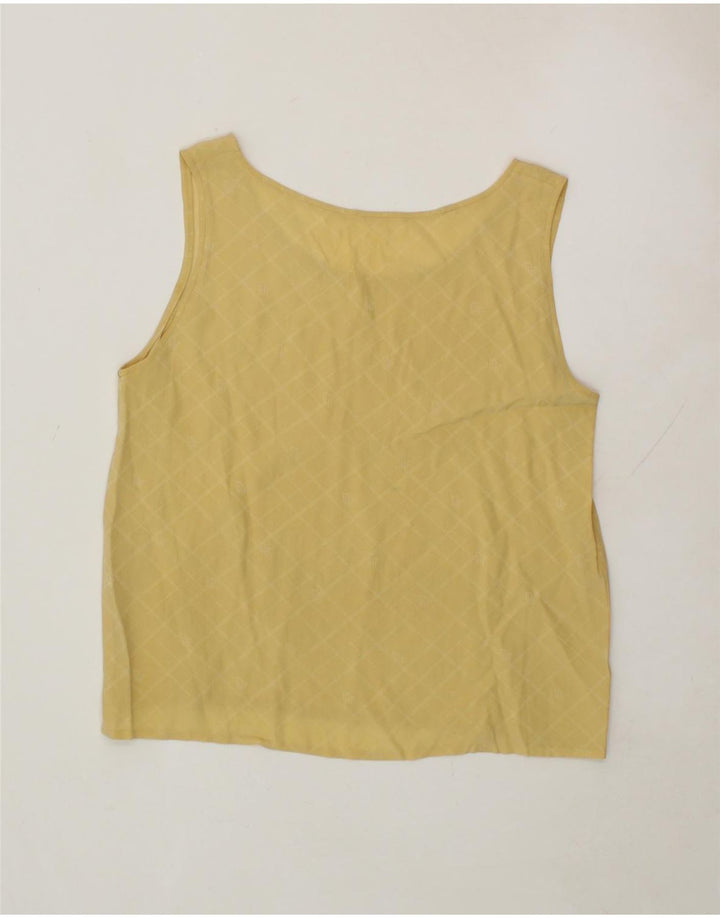 VINTAGE Womens Vest Top UK 12 Medium Yellow Check Vintage Vintage and Second-Hand Vintage from Messina Hembry 
