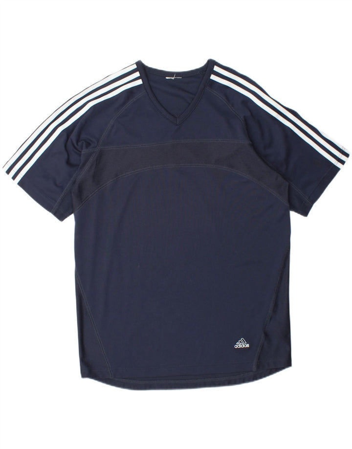 ADIDAS Mens T-Shirt Top Medium Navy Blue Vintage Adidas and Second-Hand Adidas from Messina Hembry 