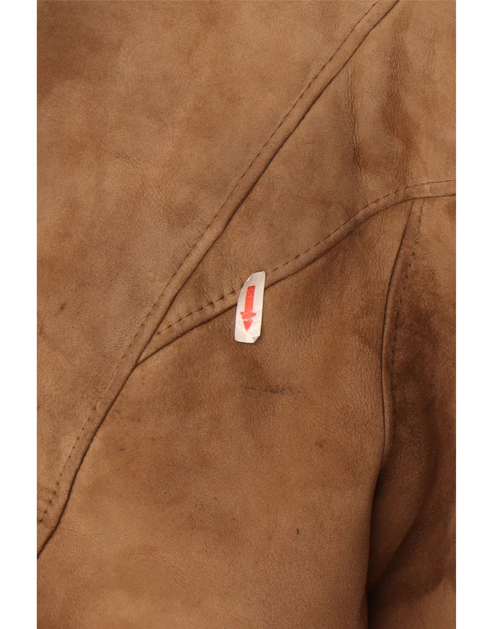 Vintage Damen Übergroße Lammfelljacke IT 48 XL Braunes Lammfell