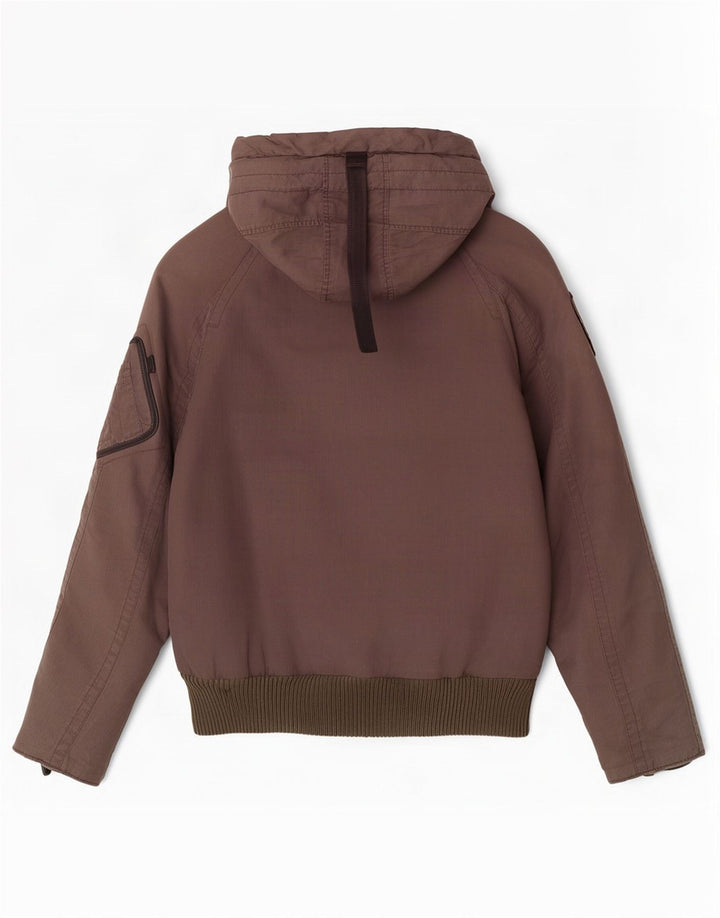 Blauer Herren-Jacke mit Kapuze, gepolstert, UK 36, Größe S, braun, Polyamid