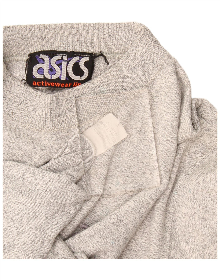 Asics Herren T-Shirt-Oberteil aus mittelgrau gefleckter Baumwolle