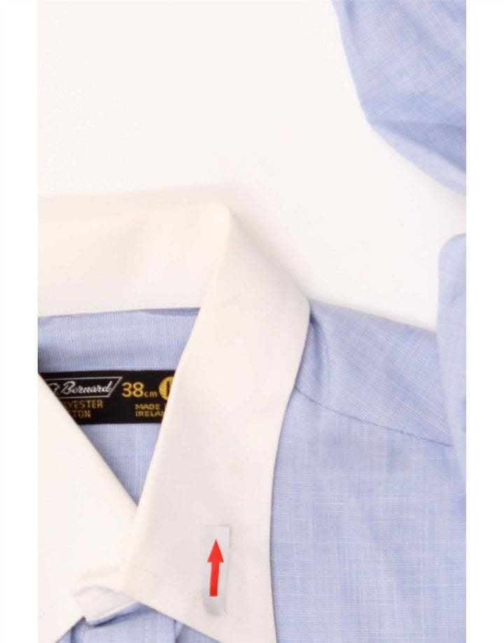 St. Bernard Herrenhemd Größe 15 38 Mittelblaues Polyester