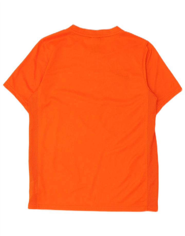 Nike Damen-T-Shirt mit Grafik, groß, orangefarbenes Polyester