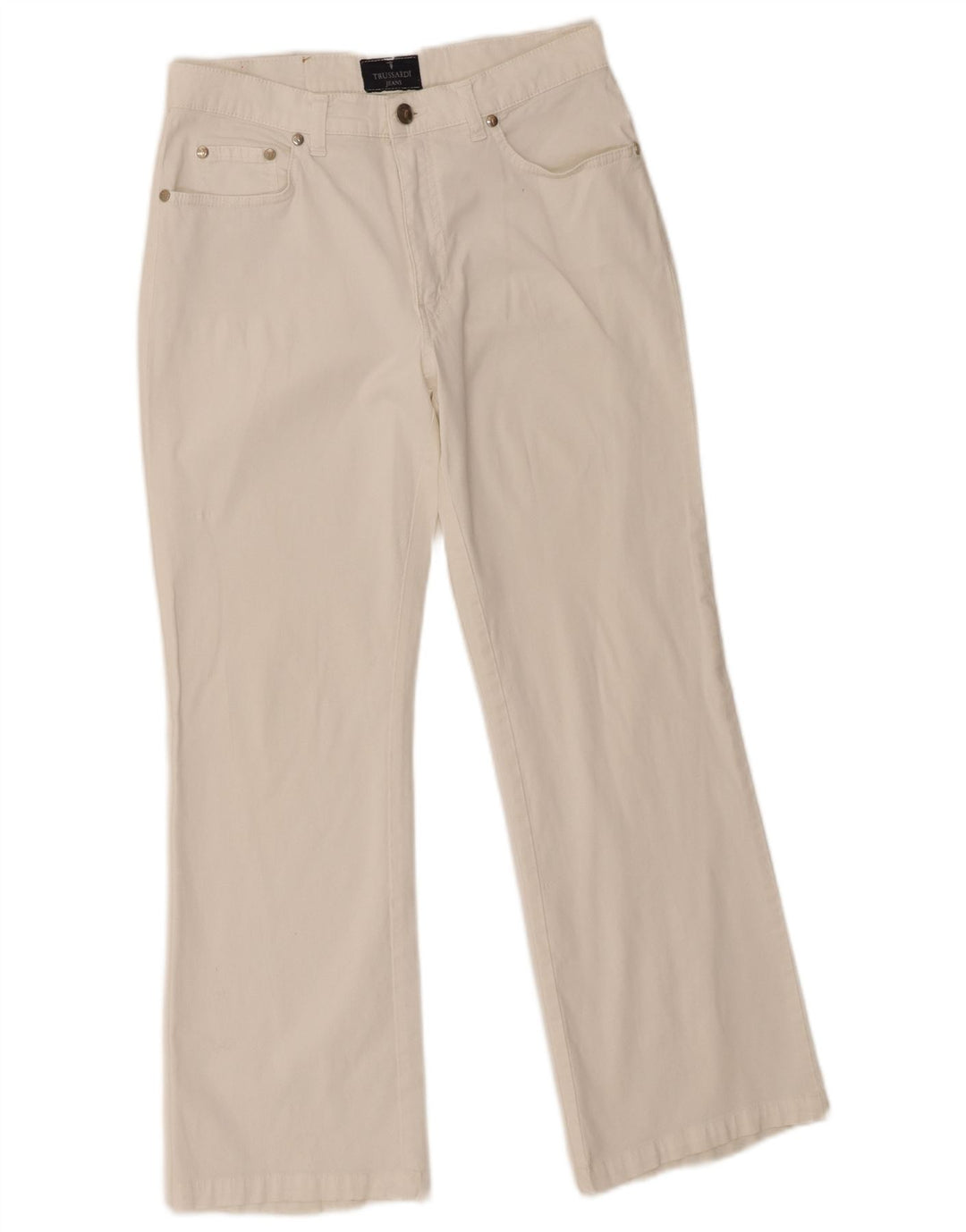 Trussardi Damen-Crop-Jeans W28 L26 Weiße Baumwolle