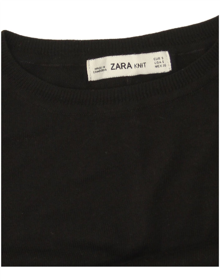 Zara Damen-Pullover, übergroß, U-Boot-Ausschnitt, Gr. 10, Größe S, Schwarz