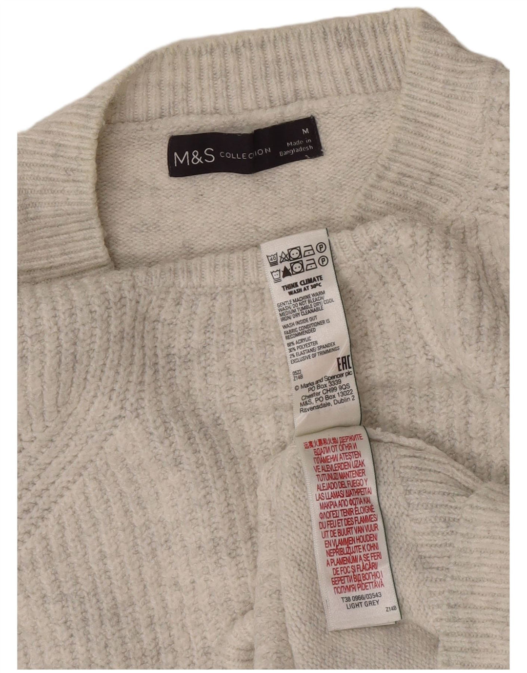 Marks & Spencer Damen-Pullover mit U-Boot-Ausschnitt, UK 14, Mittelgrau meliert
