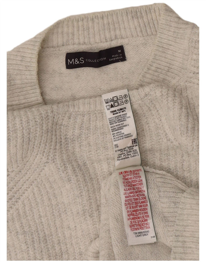 Marks & Spencer Damen-Pullover mit U-Boot-Ausschnitt, UK 14, Mittelgrau meliert