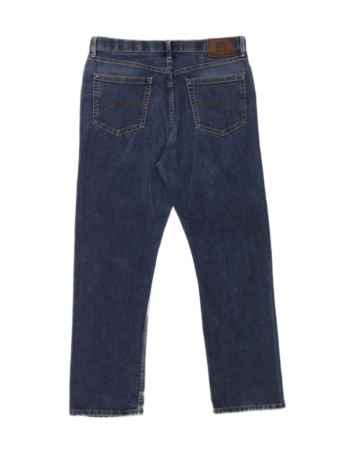Marks & Spencer Herren Regular Straight Jeans W34 L29 Blaue Baumwolle