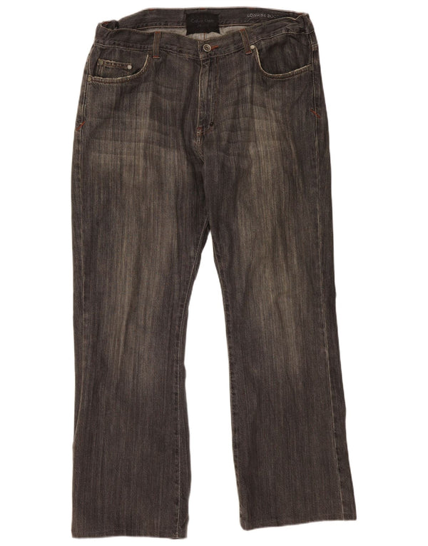 CALVIN KLEIN Herren Bootcut Jeans W36 L30 Schwarze Baumwolle