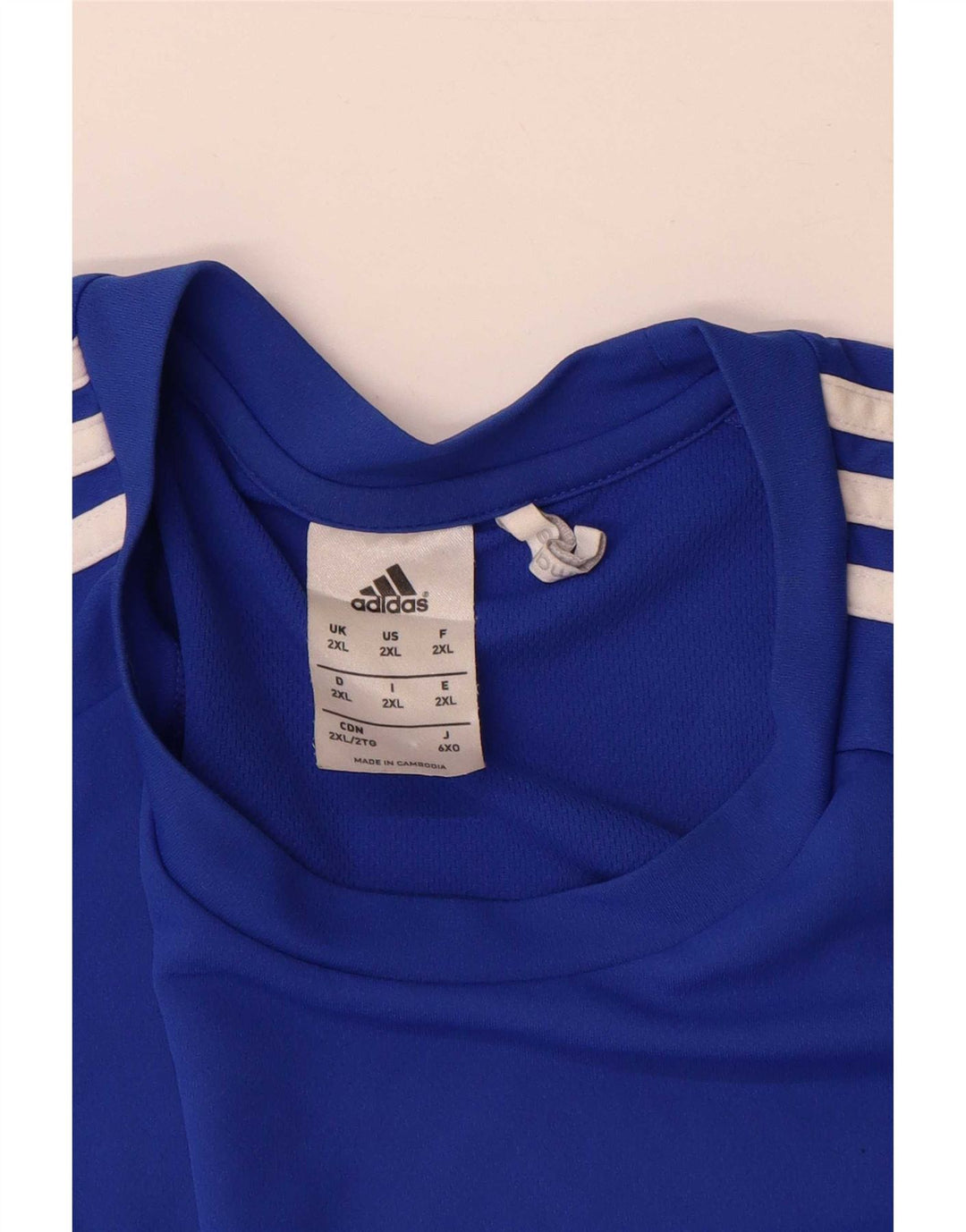 Adidas Herren Climalite T-Shirt Top 2XL Blau Colourblock Polyester