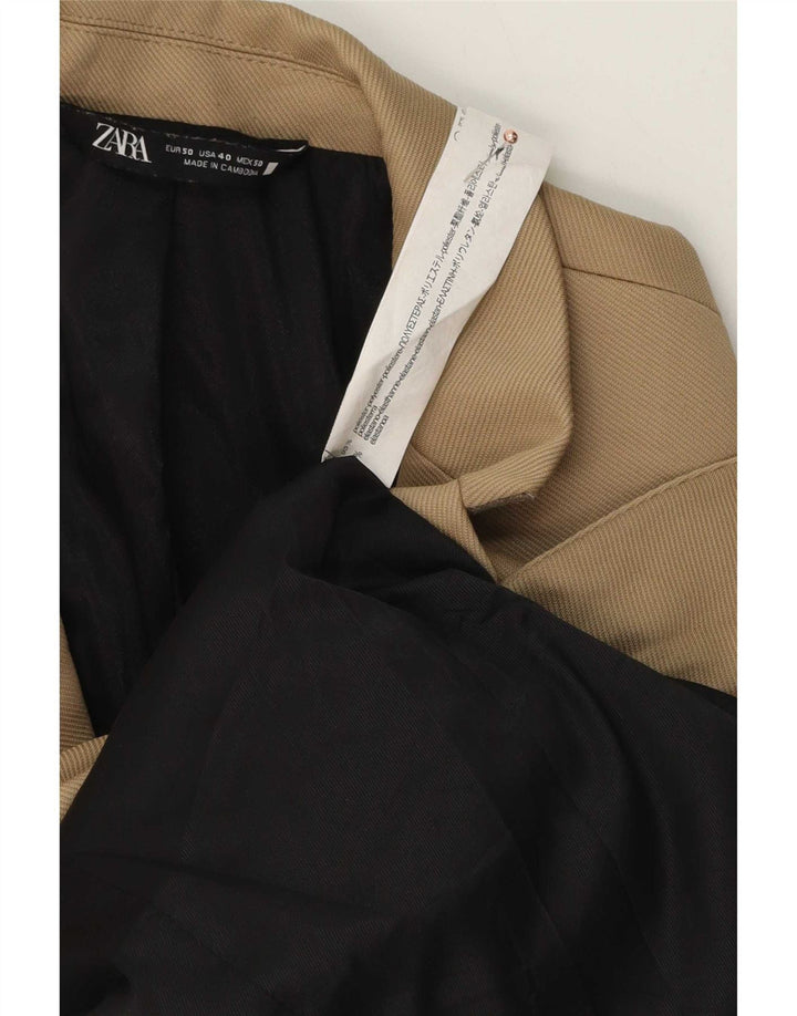 Zara Herren-Blazer mit 1 Knopf, EU 50, mittelbeigefarbenes Polyester
