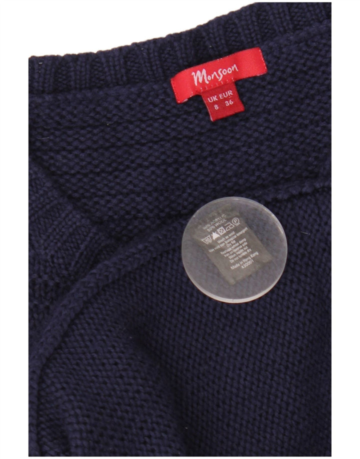 MONSOON Longline-Cardigan für Damen, Gr. 8, Marineblau, Acryl