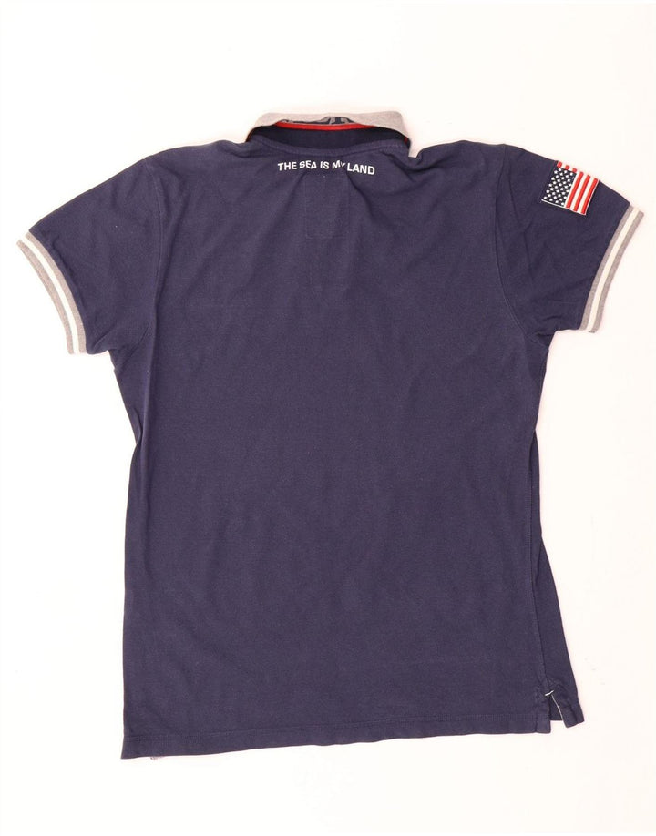 NORTH SAILS Herren-Poloshirt mit Grafik, Größe S, Marineblau, Farbblock