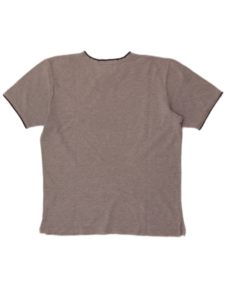 Ralph Lauren Herren-T-Shirt-Oberteil aus mittelgrau gefleckter Baumwolle