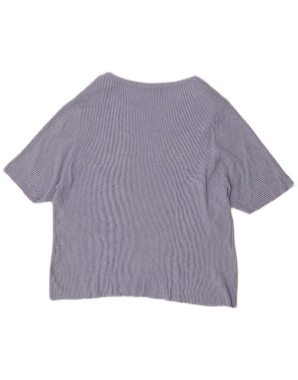Marks & Spencer Damen T-Shirt Top UK 24 4XL Blaue Viskose
