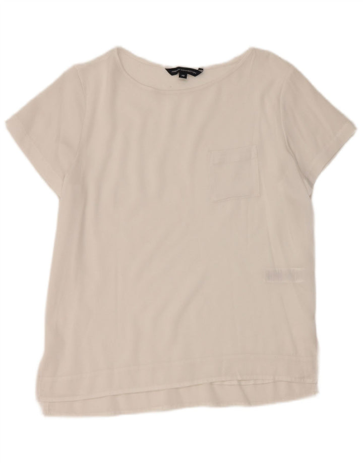 French Connection Damen-Top, durchsichtig, UK 6, XS, Weiß, Polyester