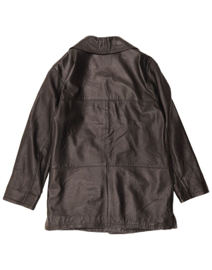 Vintage Damen Lederjacke IT 44 Mittelschwarzes Leder