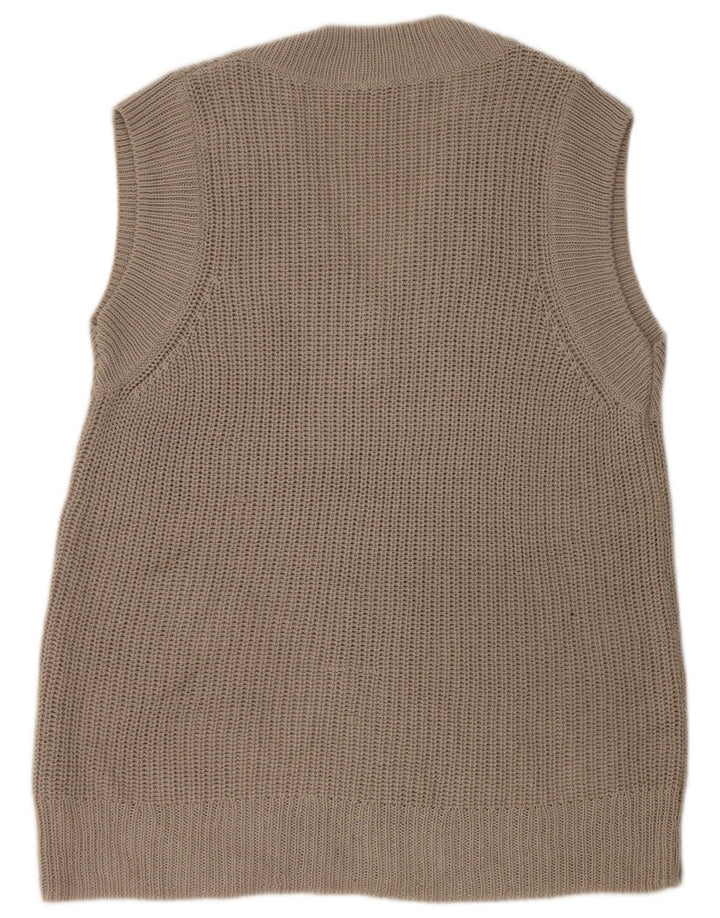 Zara Herren Weste Tank Top Small Braun Acryl