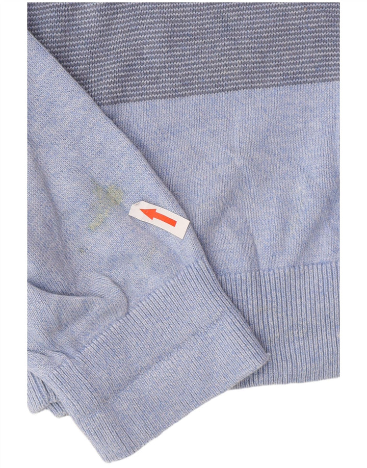 Marks & Spencer Herren-Pullover mit Rundhalsausschnitt, groß, blau gestreift