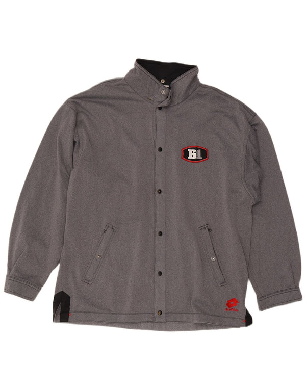 Lotto Herren-Trainingsanzug-Oberteiljacke UK 42/44 XL Graues Colourblock-Polyester