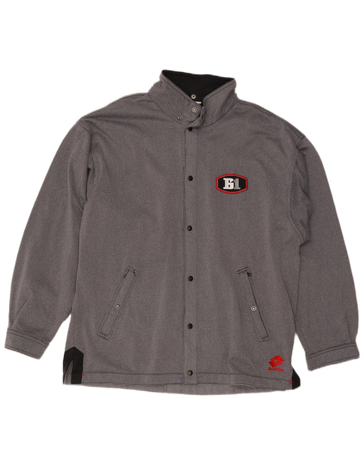 Lotto Herren-Trainingsanzug-Oberteiljacke UK 42/44 XL Graues Colourblock-Polyester