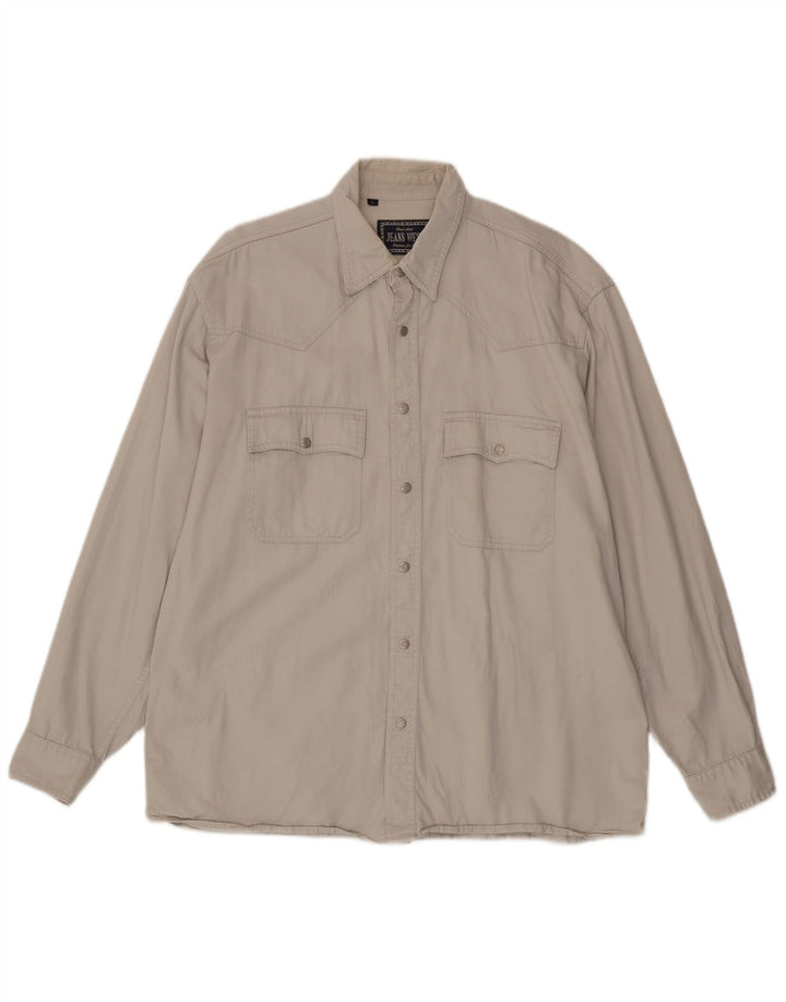 Vintage Herren Jeanshemd Groß Beige