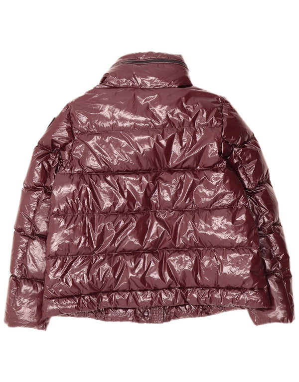 Blauer wattierte Mädchenjacke mit Kapuze, 11–12 Jahre, lila Nylon