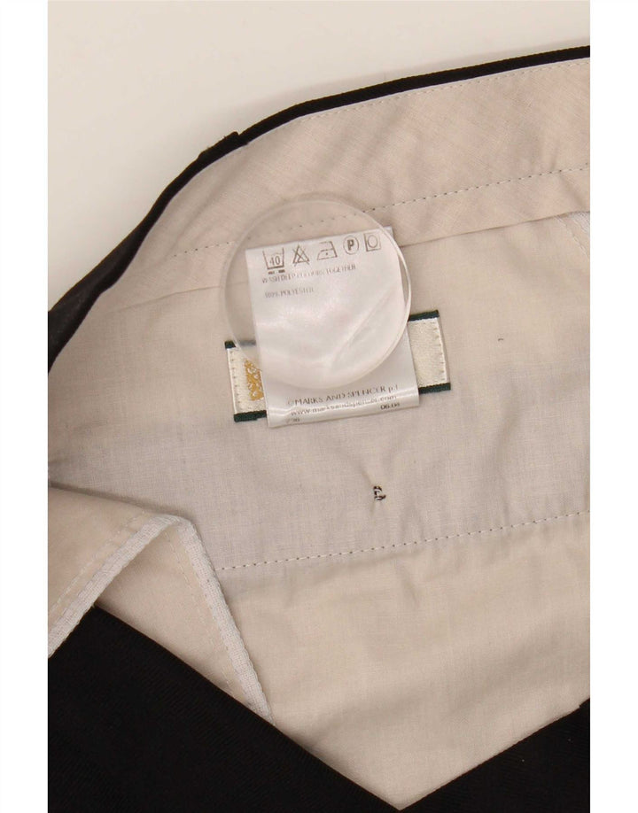 Gerade Herren-Anzughose von Marks & Spencer, W42, L31, schwarzes Polyester