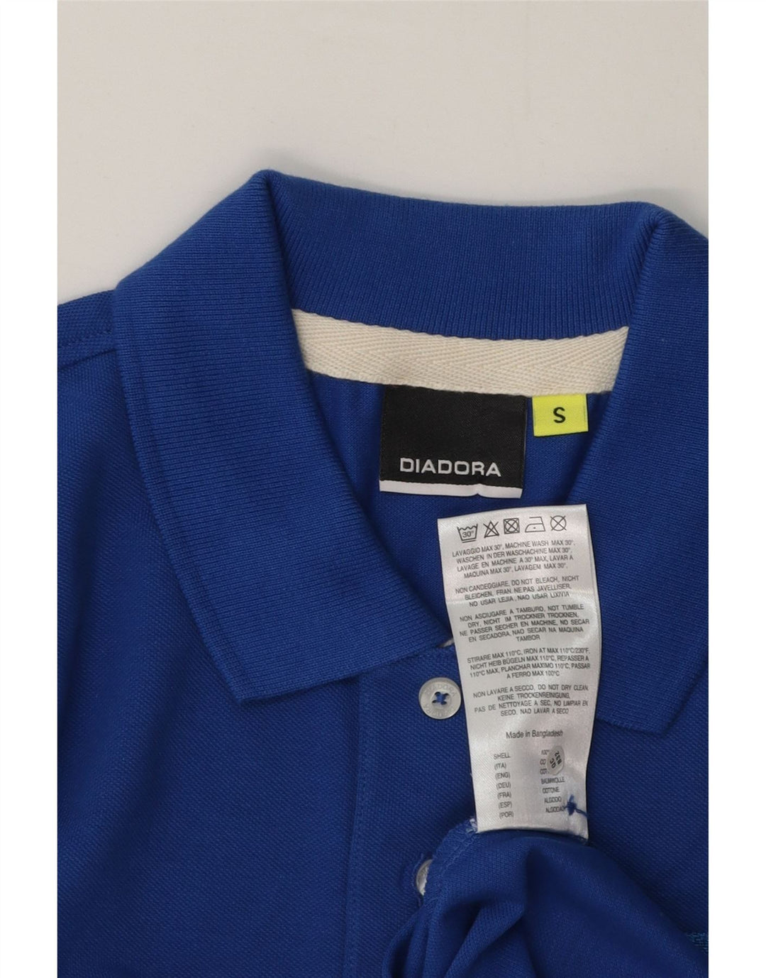 Diadora Herren-Poloshirt, kleine blaue Baumwolle