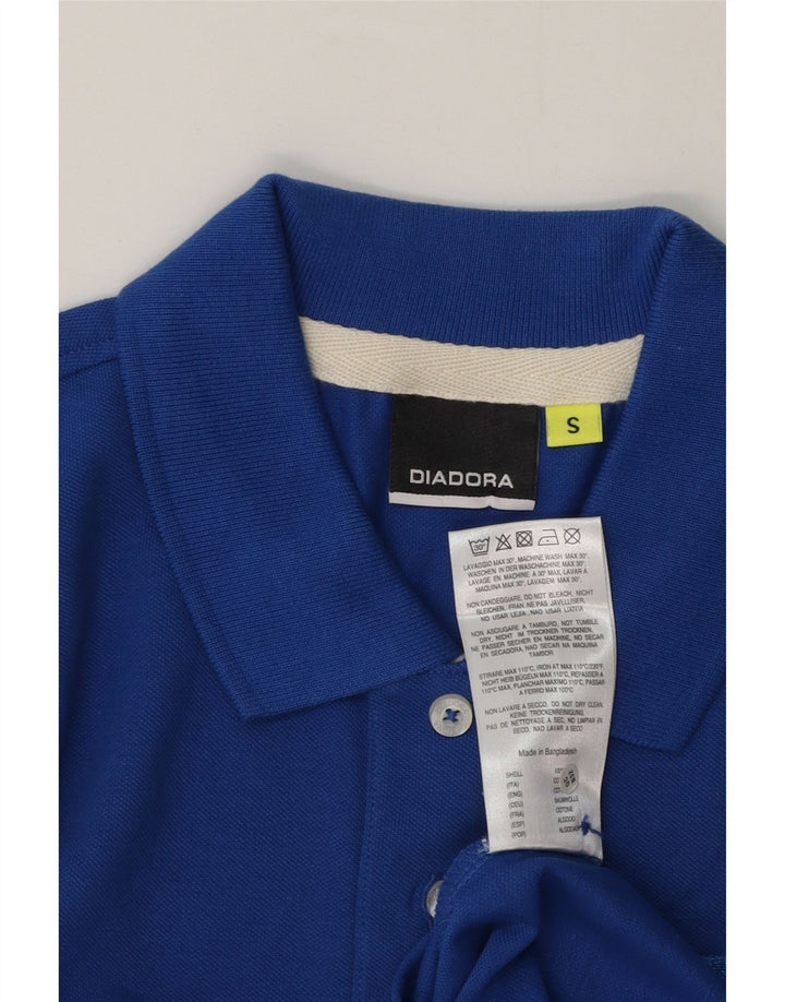 Diadora Herren-Poloshirt, kleine blaue Baumwolle