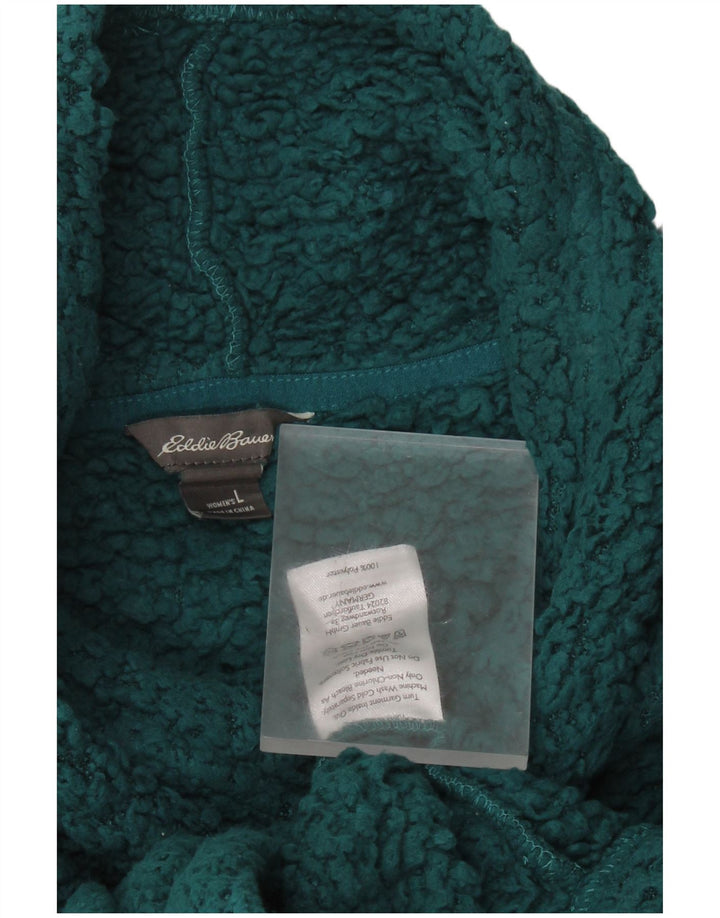 EDDIE BAUER Damen Übergroßer Fleecepullover UK 16 Large Grün Polyester