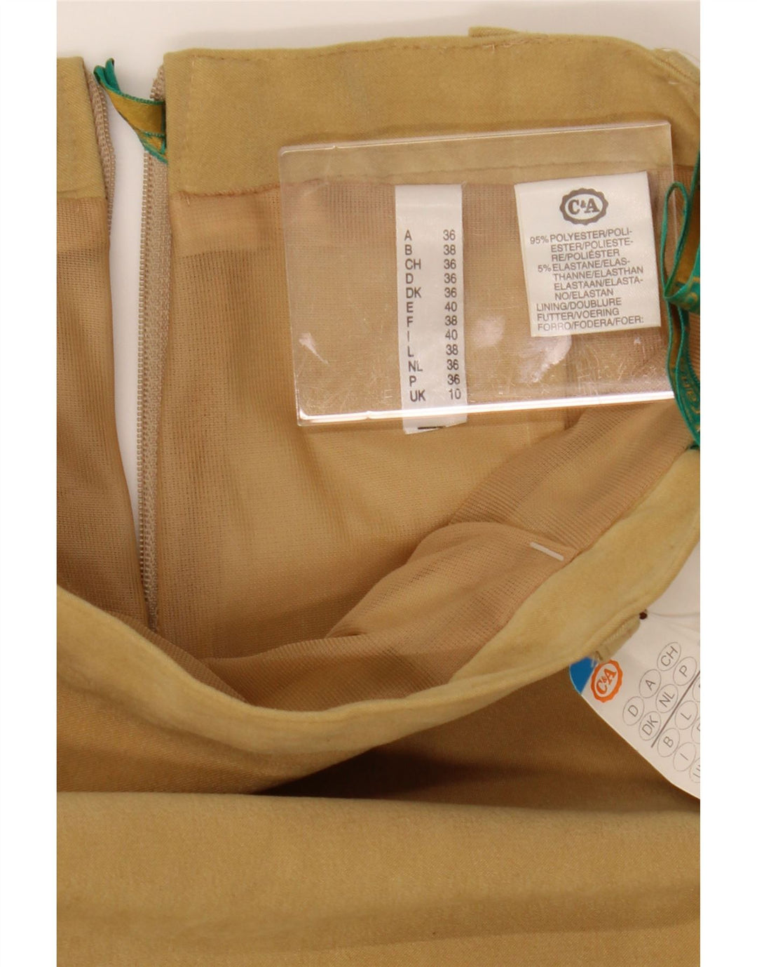 C&A Womens Pencil Skirt UK 10 Small W26  Beige Polyester Vintage C&A and Second-Hand C&A from Messina Hembry 