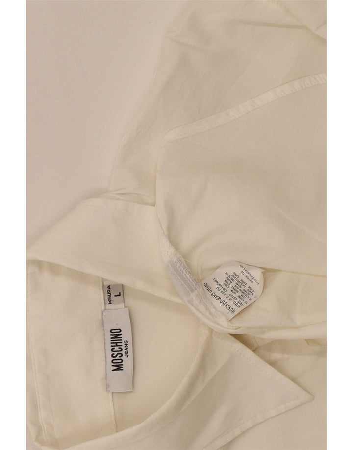 Moschino Herren-Hemd, groß, aus weißer Baumwolle