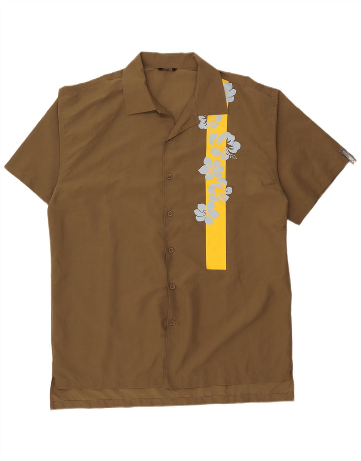 Killer Loop Herren-Kurzarmhemd, groß, Khaki, Blumenmuster