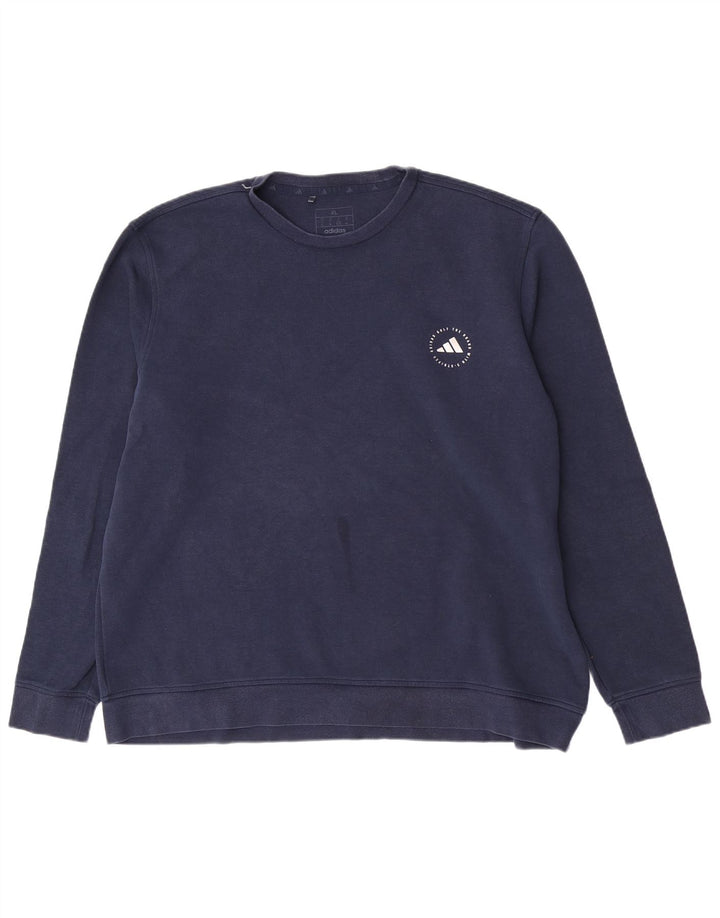 Adidas Herren Regular Fit Sweatshirt Pullover XL Marineblau Baumwolle