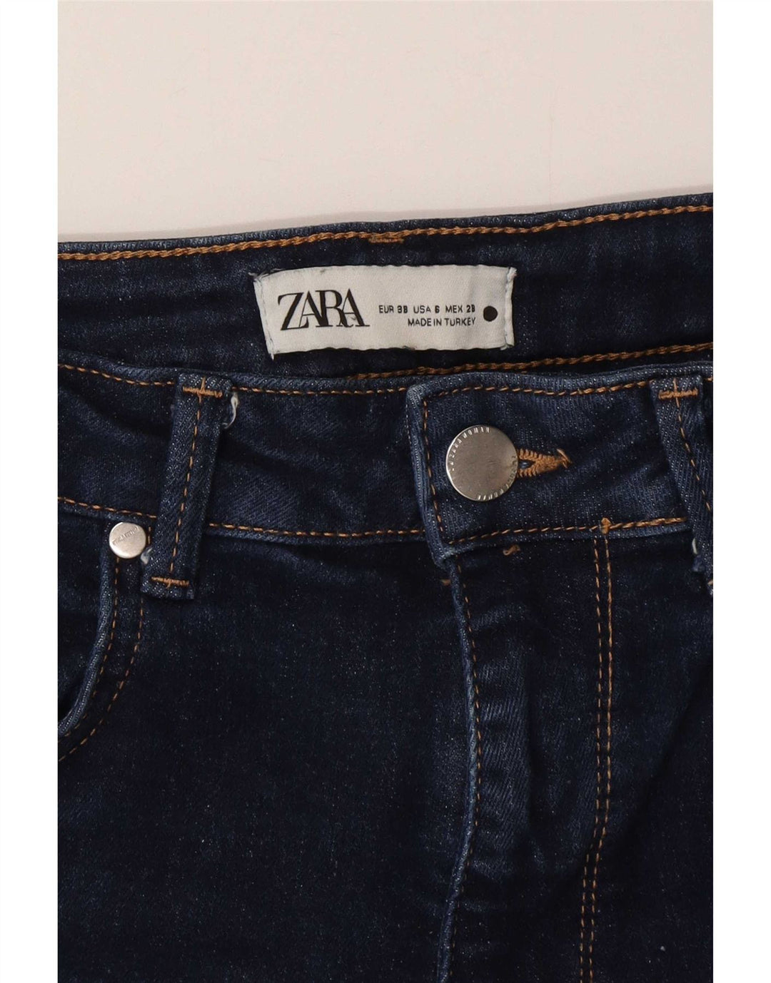 Zara Damen Schlagjeans EU 38 Small W28 L33 Marineblau