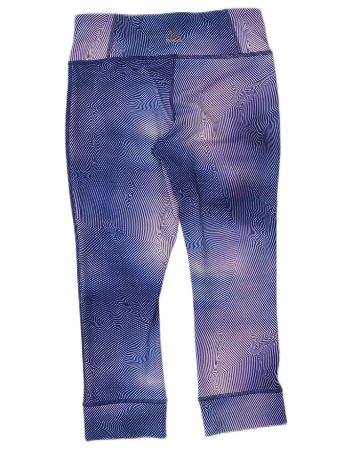 Reebok Damen Capri-Leggings UK 8/10 Small Blau gestreift