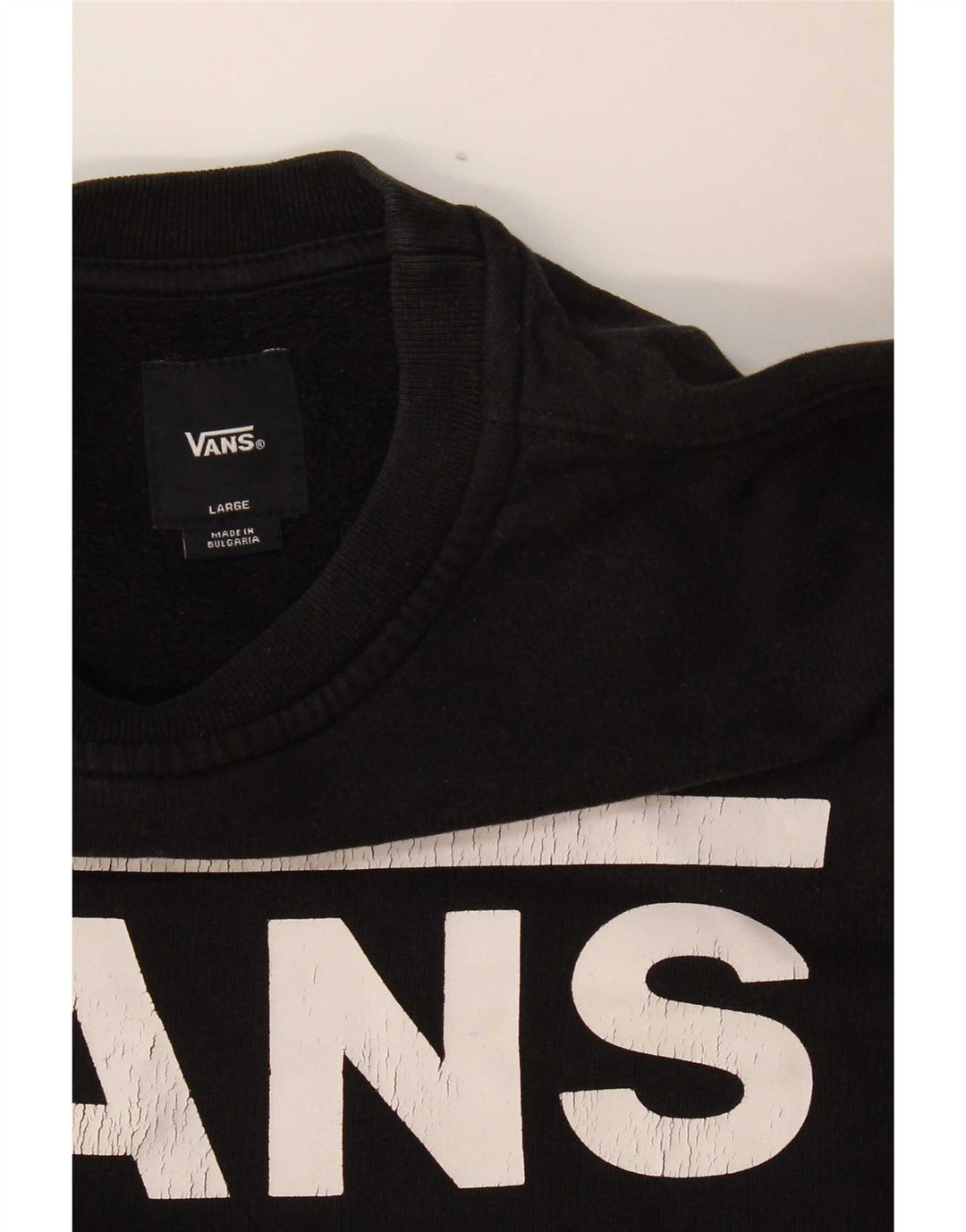 Vans Damen Grafik-Sweatshirt-Pullover UK 16 Large Schwarz