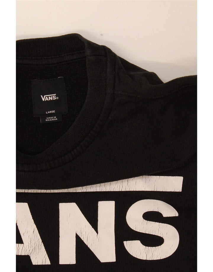 Vans Damen Grafik-Sweatshirt-Pullover UK 16 Large Schwarz