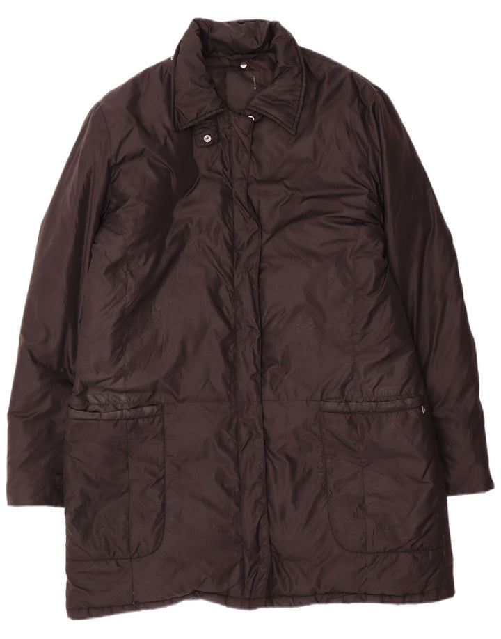 Gepolsterter Damenmantel von Gas, UK 16, großes schwarzes Nylon