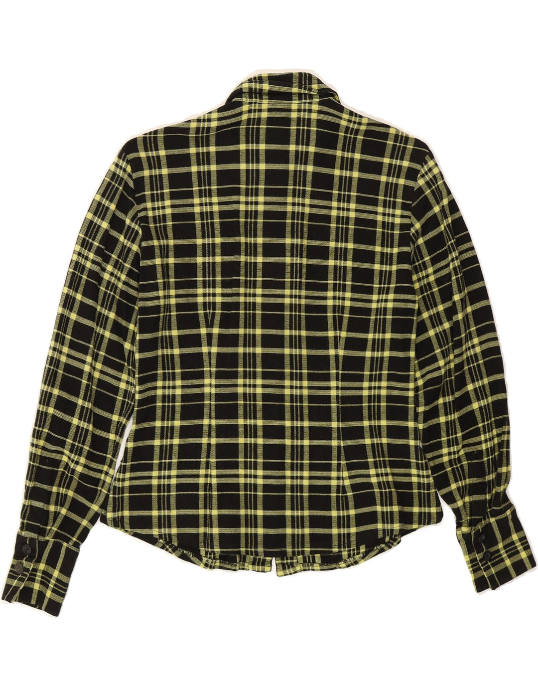 VINTAGE Womens Shirt UK 12 Medium Black Check Viscose Vintage Vintage and Second-Hand Vintage from Messina Hembry 