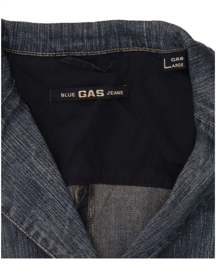 Gas Damen 3-Knopf-Denim-Blazer-Jacke, UK 14, große blaue Baumwolle