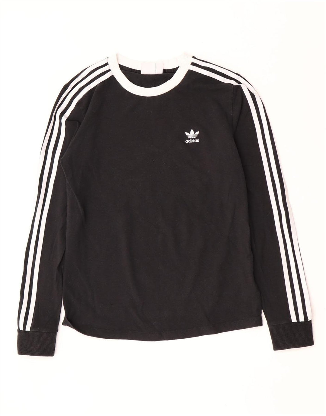 Adidas Damen Top Langarm UK 10 Small Schwarz Baumwolle