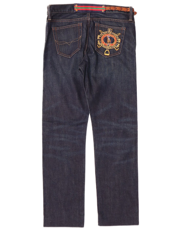 Ralph Lauren Damen Riding Straight Jeans W27 L28 Marineblaue Baumwolle