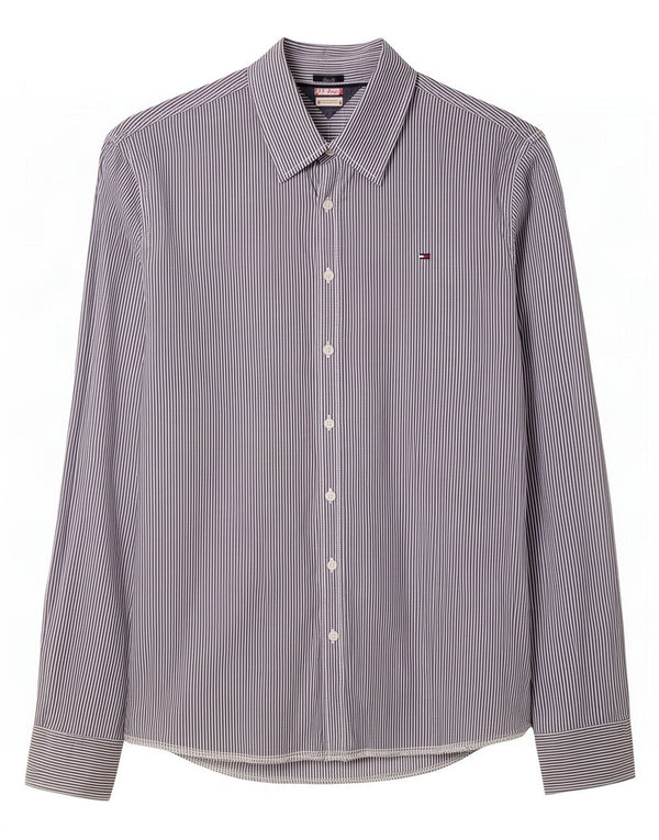 Tommy Hilfiger Herren Slim Fit Hemd 2XL Grau Nadelstreifen Baumwolle