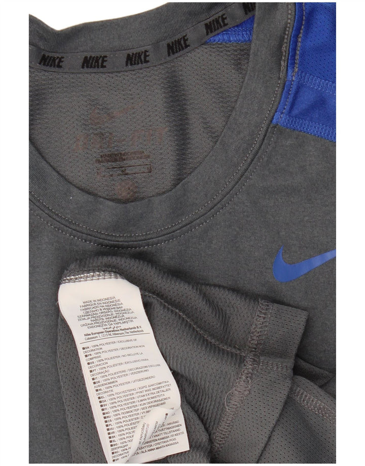 Nike Herren Dri Fit Weste Top Mittelgraues Colourblock-Polyester