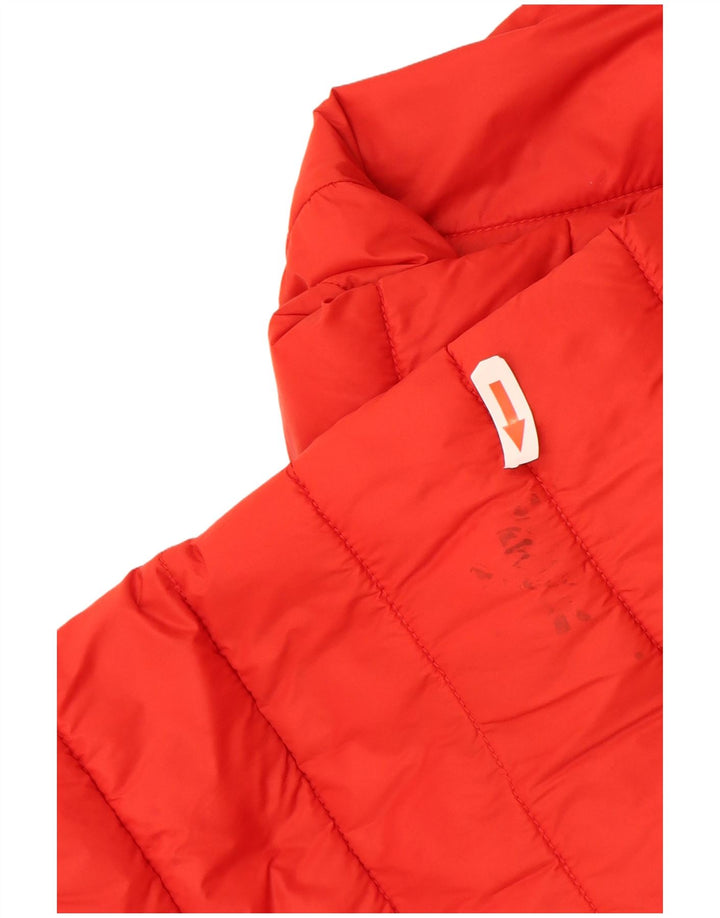 Benetton Wattierte Jungenjacke mit Kapuze, 10–11 Jahre, rotes Polyamid
