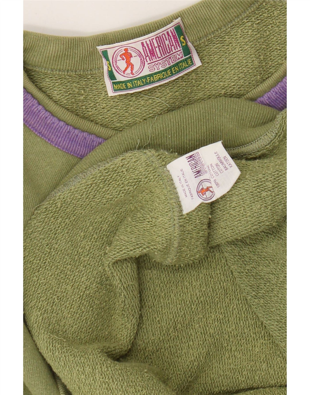 AMERICAN SYSTEM Herren Sweatshirt Pullover Small Khaki Baumwolle