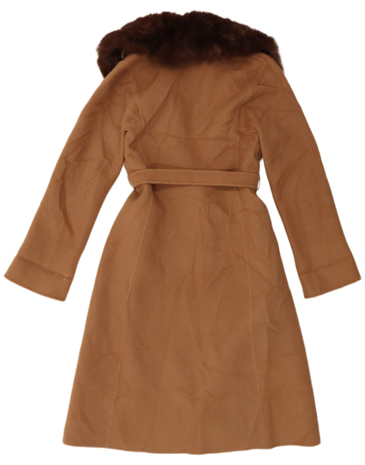 Vintage Damen Mantel UK 6 XS Braun