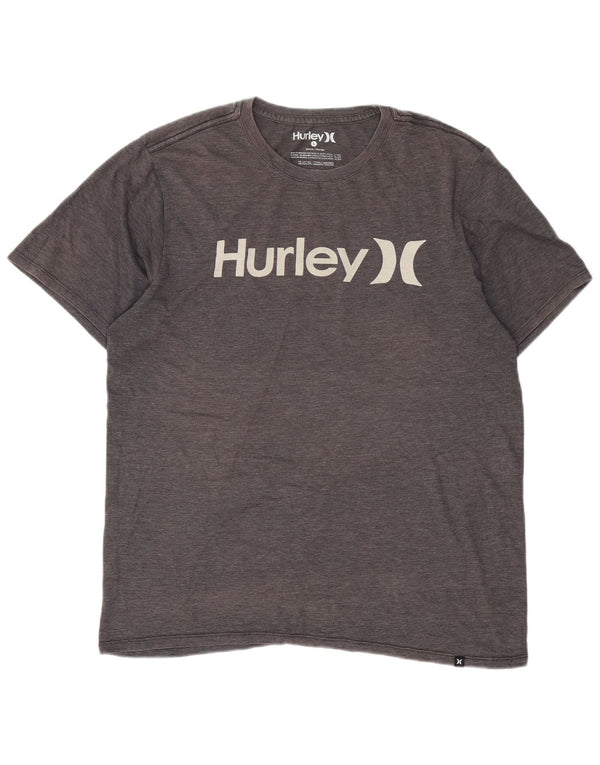 Hurley Herren-T-Shirt mit Grafik, groß, grau gesprenkelte Baumwolle